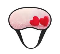 Red Heart Pink Glitter Print Blindfold Sleep Mask, 100% Block Light Eye Sleep Shade Cover Eye Masks with Adjustable Strap
