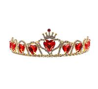 Red Heart Rhinestone Tiara Rhinestone Bridal Crown Princess Crown Queen Tiaras, for Birthday, Bridal, Banquet