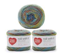 Red Heart Roll with It Melange Paparazzi Yarn - 3 Pack of 150g/5.3oz - Acrylic - 4 Medium (Worsted) - 389 Yards - Knitting/Crochet