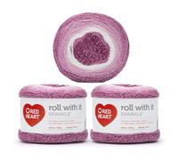 Red Heart Roll with It Sparkle Pixie Yarn - 3 Pack of 150g/5.3oz - Acrylic Blend - 4 Medium (Worsted) - 561 Yards - Knitting/Crochet