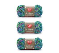 Red Heart Scrubby Capri Yarn - 3 Pack of 85g/3oz - Polyester - 4 Medium (Worsted) - 78 Yards - Knitting/Crochet