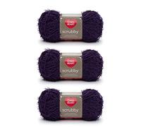 Red Heart Scrubby Grape Yarn - 3 Pack of 100g/3.5oz - Polyester - 4 Medium (Worsted) - 92 Yards - Knitting/Crochet