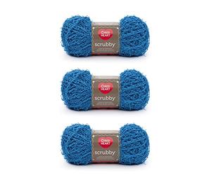 Red Heart Scrubby Ocean Yarn - 3 Pack of 100g/3.5oz - Polyester - 4 Medium (Worsted) - 92 Yards - Knitting/Crochet