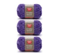 Red Heart Scrubby Sparkle Grape Yarn - 3 Pack of 85g/3oz - Polyester - 4 Medium (Worsted) - 174 Yards - Knitting/Crochet
