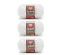 Red Heart Scrubby Sparkle Marshmallow Yarn - 3 Pack of 85g/3oz - Polyester - 4 Medium (Worsted) - 174 Yards - Knitting/Crochet