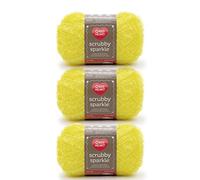 Red Heart Scrubby Sparkle Yarn, 3 Pack, Lemon 3 Count