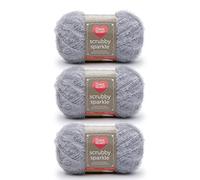 Red Heart Scrubby Sparkle Yarn, 3 Pack, Oyster 3 Count