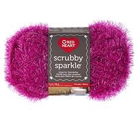 Red Heart Scrubby Sparkle Yarn, Watermelon