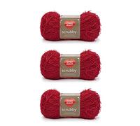 Red Heart Scrubby Yarn, 3 Pack, Cherry 3 Count