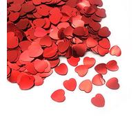 Red Heart Shape Table Confetti,1000Pcs 10mm Glitter Foil Love Heart Confetti Shiny Hearts Sequins Confettis Table Decorations for Valentines Wedding Anniversary Engagement Bridal Shower A7AXLPZX