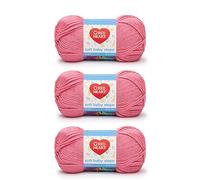 Red Heart Soft Baby Steps Strawberry Yarn - 3 Pack of 141g/5oz - Acrylic - 4 Medium (Worsted) - 256 Yards - Knitting/Crochet