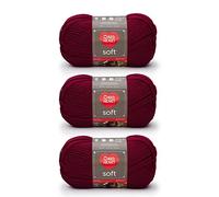 Red Heart Soft Yarn, 3 Pack, Wine 3 Count
