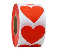 Red Heart Stickers Valentines Day Heart Crafting Scrapbooking Labels Heart Shape Color Coding Labels- 2" Natural Adhesive Envelop Seals Labels 500 Per Roll.