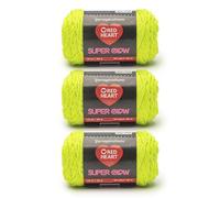 Red Heart Super Glow Aurora Yellow Yarn - 3 Pack of 1.8oz/50g - 100% Polyester - #4 Worsted (Medium) - 50 Yards - Knitting/Crochet