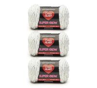 Red Heart Super Glow Lunar White Yarn - 3 Pack of 1.8oz/50g - 100% Polyester - #4 Worsted (Medium) - 50 Yards - Knitting/Crochet