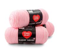 RED HEART Super Saver 3-Pack Yarn, Baby Pink 3 Pack