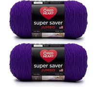 Red Heart Super Saver Jumbo Amethyst Yarn - 2 Pack of 396g/14oz - Acrylic - 4 Medium (Worsted) - 744 Yards - Knitting/Crochet