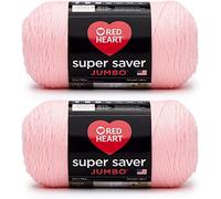 Red Heart Super Saver Jumbo Yarn, 2 Pack, Petal Pink