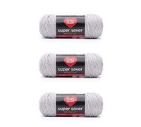 Red Heart Super Saver Metallic Light Gray Yarn - 3 Pack of 5oz/142g - Acrylic - 4 Medium (Worsted) - 255 Yards - Knitting/Crochet
