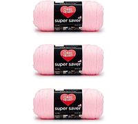 Red Heart Super Saver Pack of 3 - Baby Pink - 7oz/198g - Acrylic - 4 Medium (Worsted) - 364 Yards - Knitting, Crocheting, Crafts & Amigurumi