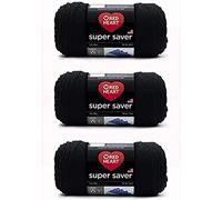 Red Heart Super Saver Pack of 3 - Black - 7oz/198g - Acrylic - 4 Medium (Worsted) - 364 Yards - Knitting, Crocheting, Crafts & Amigurumi