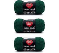 Red Heart Super Saver Pack of 3 - Hunter Green - 7oz/198g - Acrylic - 4 Medium (Worsted) - 364 Yards - Knitting, Crocheting, Crafts & Amigurumi