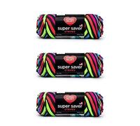 Red Heart Super Saver Pack of 3 - Neon Stripes - 7oz/198g - Acrylic - 4 Medium (Worsted) - 364 Yards - Knitting, Crocheting, Crafts & Amigurumi