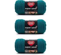 Red Heart Super Saver Pack of 3 - Real Teal - 7oz/198g - Acrylic - 4 Medium (Worsted) - 364 Yards - Knitting, Crocheting, Crafts & Amigurumi