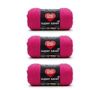 Red Heart Super Saver Pack of 3 - Shocking Pink - 7oz/198g - Acrylic - 4 Medium (Worsted) - 364 Yards - Knitting, Crocheting, Crafts & Amigurumi