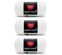 Red Heart Super Saver Pack of 3 - White - 7oz/198g - Acrylic - 4 Medium (Worsted) - 364 Yards - Knitting, Crocheting, Crafts & Amigurumi