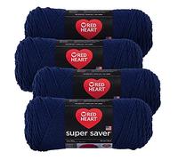 Red Heart Super Saver Yarn (4-Pack of 7oz Skeins) (Soft Navy)
