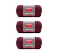 Red Heart with Love Berry Red Yarn - 3 Pack of 198g/7oz - Acrylic - 4 Medium (Worsted) - 370 Yards - Knitting/Crochet