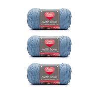 Red Heart with Love Bluebell Yarn - 3 Pack of 198g/7oz - Acrylic - 4 Medium (Worsted) - 370 Yards - Knitting/Crochet