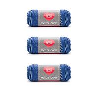 Red Heart with Love Deep Blues Yarn - 3 Pack of 141g/5oz - Acrylic - 4 Medium (Worsted) - 370 Yards - Knitting/Crochet
