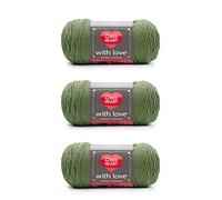 Red Heart with Love Lettuce Yarn - 3 Pack of 198g/7oz - Acrylic - 4 Medium (Worsted) - 370 Yards - Knitting/Crochet,Light Gray