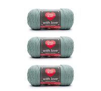 Red Heart with Love Sage Yarn - 3 Pack of 198g/7oz - Acrylic - 4 Medium (Worsted) - 370 Yards - Knitting/Crochet