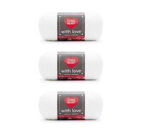Red Heart with Love White Yarn - 3 Pack of 198g/7oz - Acrylic - 4 Medium (Worsted) - 370 Yards - Knitting/Crochet