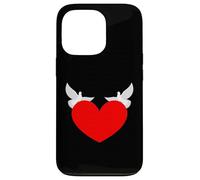 Red Heart with White Doves symbols of Love and Peace Case for iPhone 13 Pro