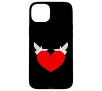 Red Heart with White Doves symbols of Love and Peace Case for iPhone 15 Plus