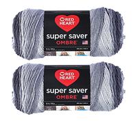 Red Heart Yarn, Acrylic, Anthracite Ombre, 2 Pack
