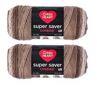 Red Heart Yarn, Acrylic, Cocoa Ombre, 2 Pack