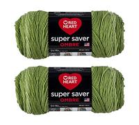 Red Heart Yarn, Acrylic, Green Apple Ombre, 2 Pack