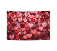 Red Hearts Banner Party Decor Flag Photography Backdrop Banner Signs with Hanging Ropes Background Banners for Wall Signs Party Decor Flag Photo Props 71 x 47 Inch