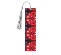 Red Hearts Firework Print Wooden Bookmark Bookmarks with Tassels Book Marks for Reading Hardcover Books Notebooks