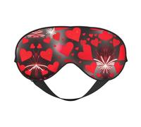 Red Hearts Fireworks Sleep Mask, Opaque Sleep Mask, Comfortable Sleep Eye Mask for Travel, Meditation and Nap