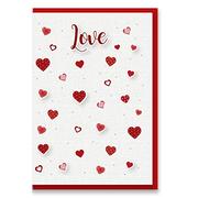 Red Hearts Love Card 175x126mm - Floating Hearts - Valentine's Card, Anniversary Card, The One I Love - By Jonathan Glick