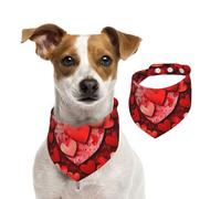 Red Hearts Love Dog Bandanas,Summer Bandanas for Dogs Washable Adjustable Dog Triangle Scarf Bibs Cute Pet Bibs for Medium Large Dogs Puppy and Cats Medium