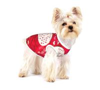 Red Hearts Love Print Adorable Cotton Small Dog Clothes Pet Shirt, Soft Breathable Sleeveless Tank Top For Puppy, Cats And Chihuahua