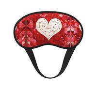 Red Hearts Love Print Sleep Eye Mask Light Blocking Soft and Comfortable Night Eye Blinder for Women Men for Sleeping Travel Night Shift