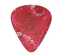 Red Hearts Love Printed Guitar Picks Personalized Guitar Plectrums 12 Pcs For Acoustic Guitar Electric Guitar And Bass Bulk Guitar Pick One Size